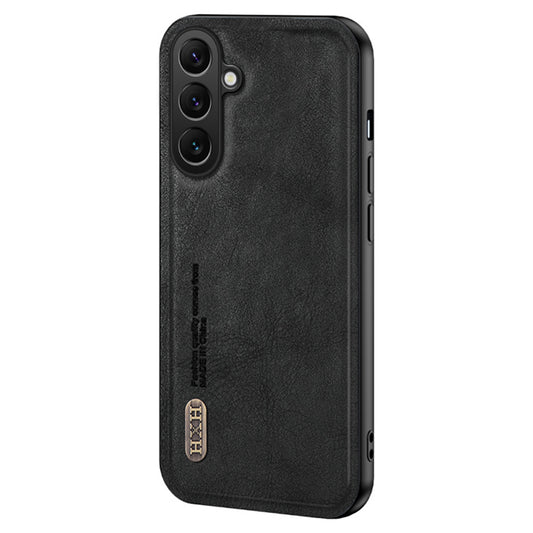 For Samsung Galaxy M34 5G / F34 5G Case Matte Texture TPU+Leather Phone Cover Non-Slip Shockproof - Black