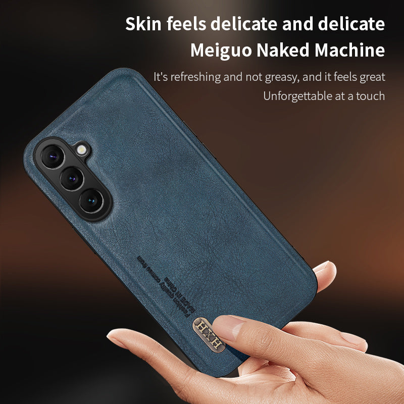 For Samsung Galaxy M34 5G / F34 5G Case Matte Texture TPU+Leather Phone Cover Non-Slip Shockproof - Blue
