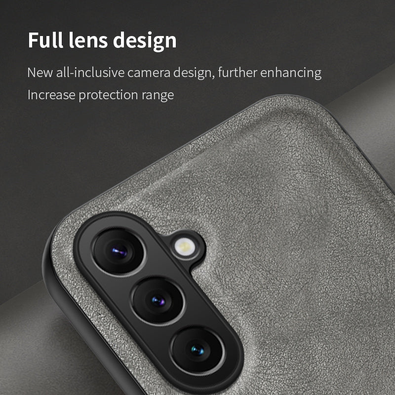 For Samsung Galaxy M34 5G / F34 5G Case Matte Texture TPU+Leather Phone Cover Non-Slip Shockproof - Blue