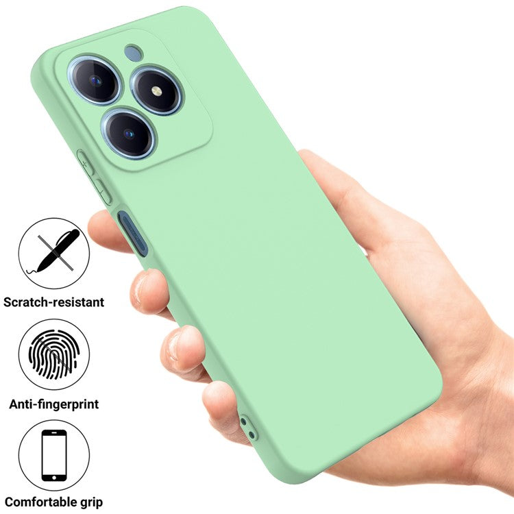 For Realme C63 4G / Narzo N63 4G Slim Case Liquid Silicone Phone Cover with Wrist Strap - Green