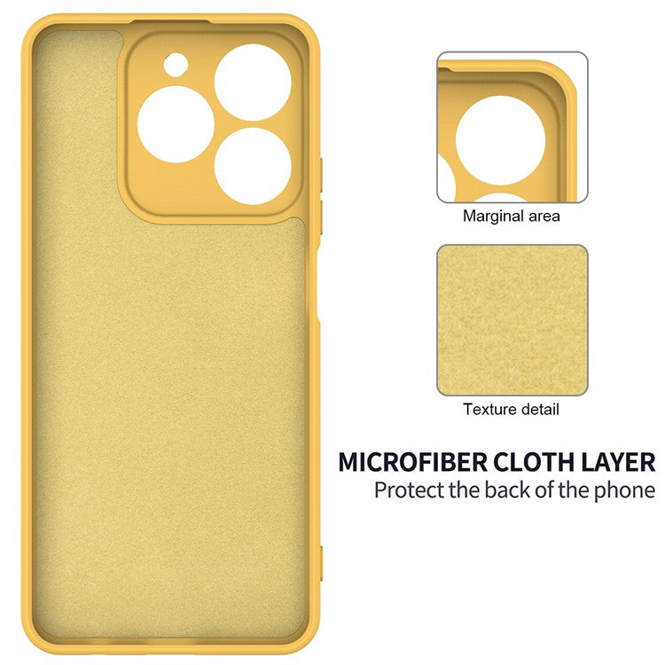 For Realme C63 4G / Narzo N63 4G Slim Case Liquid Silicone Phone Cover with Wrist Strap - Yellow