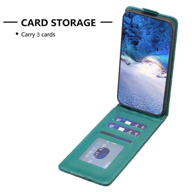 BF30 For iPhone 16 Vertical Flip Phone Case Rhombus Grid PU Leather Cell Phone Stand Cover - Green