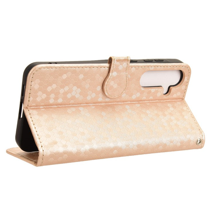 For Samsung Galaxy F55 5G  /  M55 5G  /  C55 5G	 Case Dot Pattern PU Leather Folio Flip Wallet Phone Cover - Rose Gold