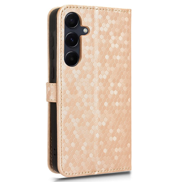 For Samsung Galaxy F55 5G  /  M55 5G  /  C55 5G	 Case Dot Pattern PU Leather Folio Flip Wallet Phone Cover - Rose Gold