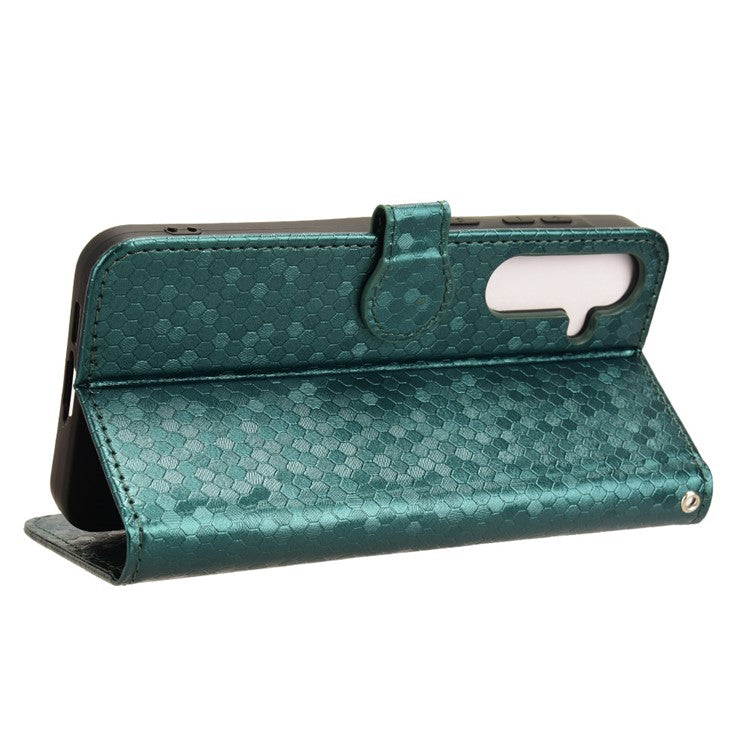For Samsung Galaxy F55 5G  /  M55 5G  /  C55 5G	 Case Dot Pattern PU Leather Folio Flip Wallet Phone Cover - Green