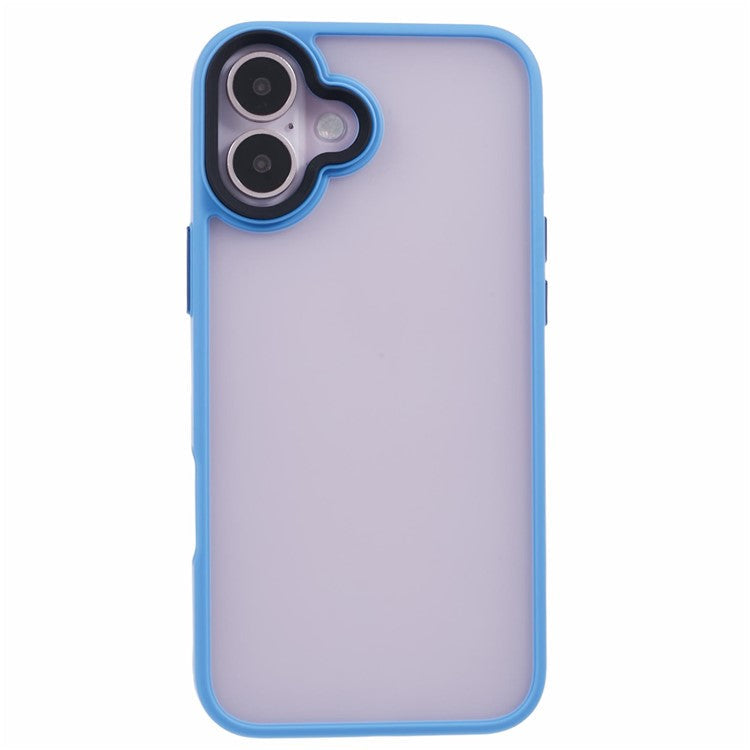 For iPhone 16 Cover Skin-Feel Matte Anti-Scratch PC+TPU Phone Case - Sky Blue