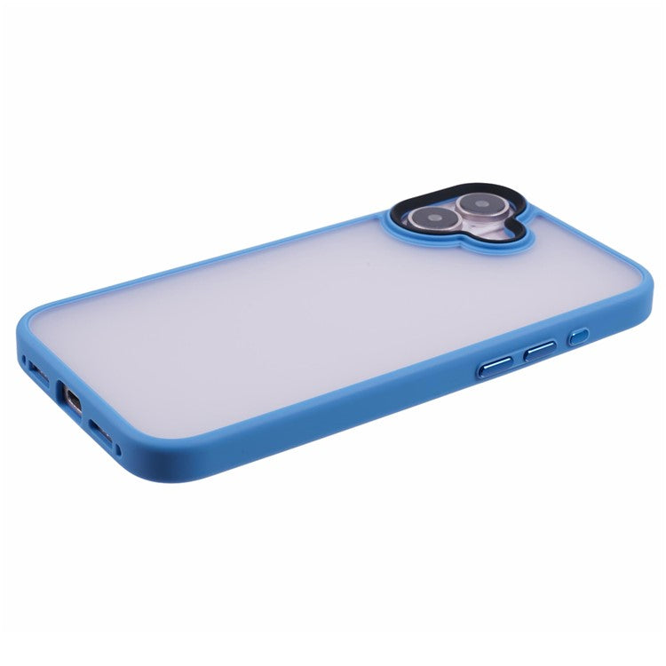 For iPhone 16 Cover Skin-Feel Matte Anti-Scratch PC+TPU Phone Case - Sky Blue