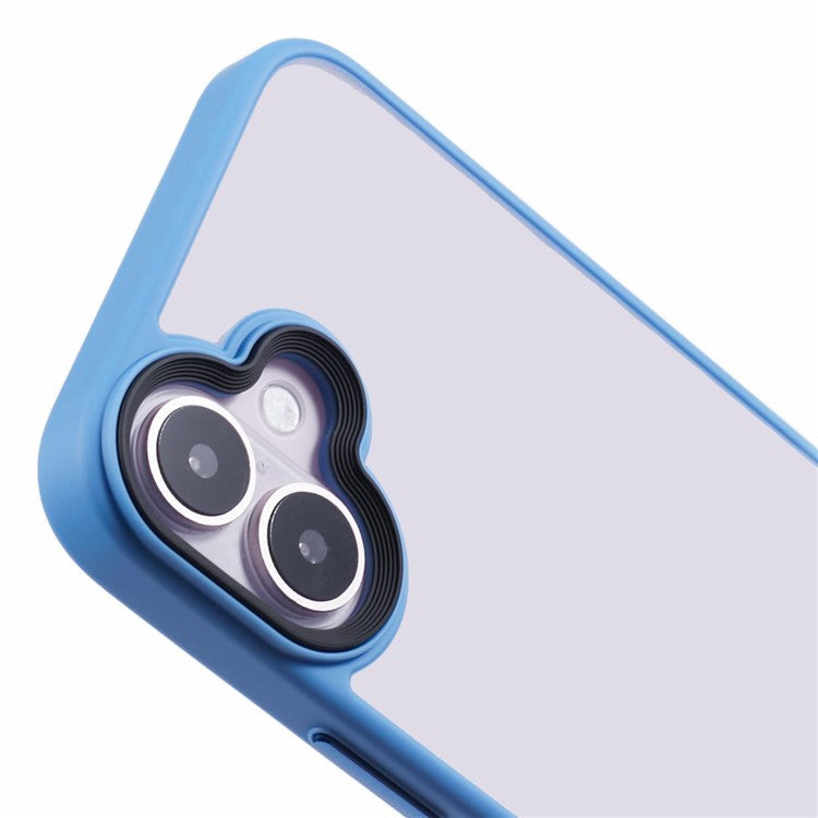 For iPhone 16 Cover Skin-Feel Matte Anti-Scratch PC+TPU Phone Case - Sky Blue
