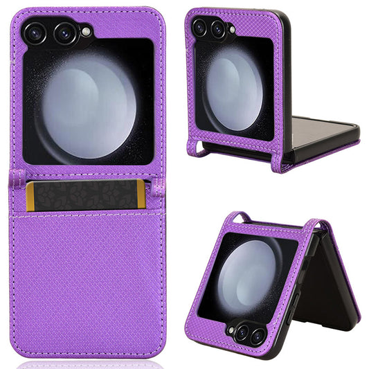 For Samsung Galaxy Z Flip6 5G Case Leather Phone Cover with Card Slot - Purple