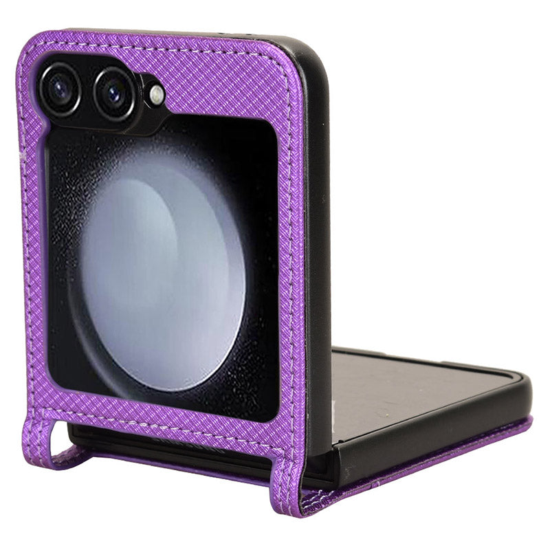 For Samsung Galaxy Z Flip6 5G Case Leather Phone Cover with Card Slot - Purple