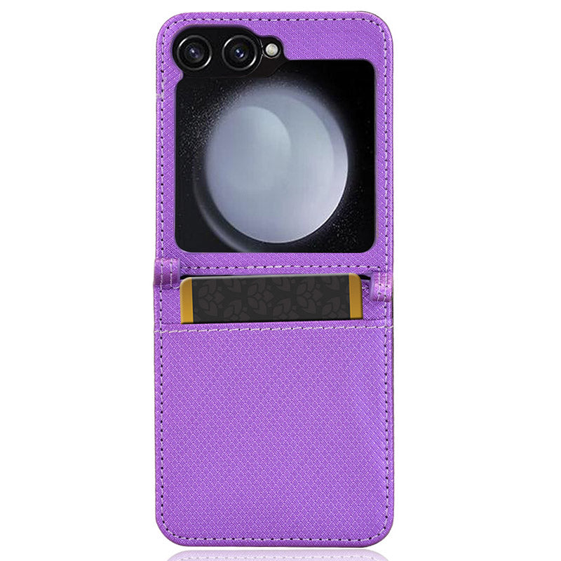 For Samsung Galaxy Z Flip6 5G Case Leather Phone Cover with Card Slot - Purple