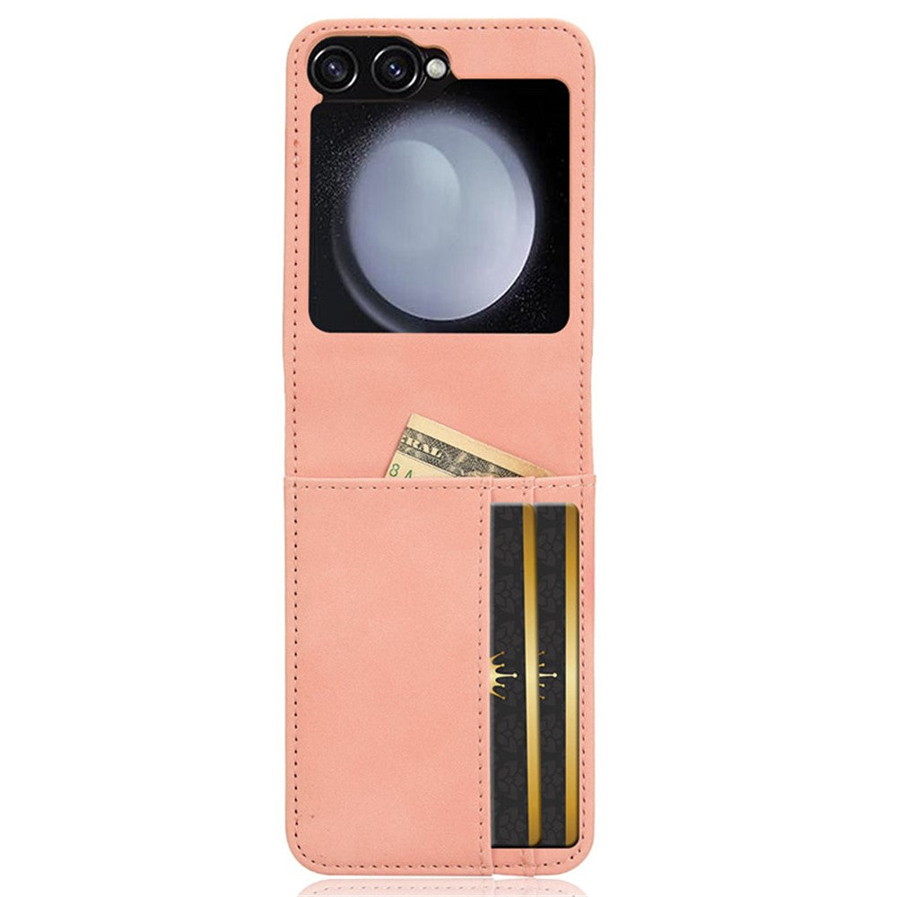 For Samsung Galaxy Z Flip7 FE 5G / Z Flip6 5G PU Leather+PC Phone Case Separable Design Card Slot Skin-Touch Cover - Pink