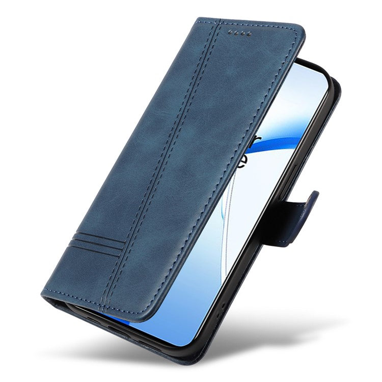 For OnePlus Nord CE4 5G Case T-Shaped Lines PU Leather Wallet Stand Phone Cover - Blue