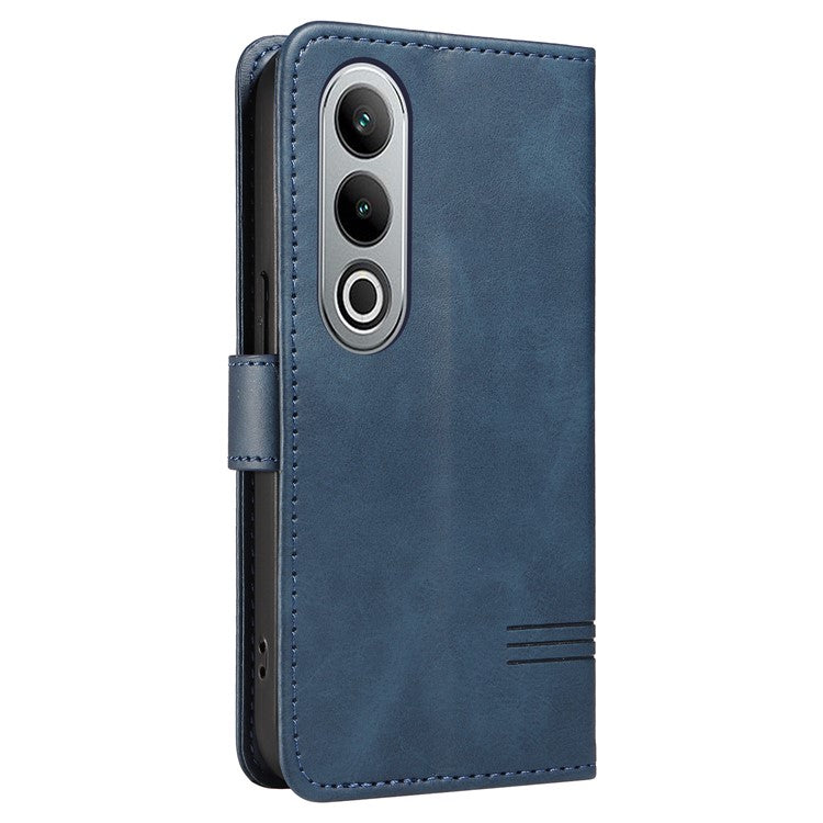 For OnePlus Nord CE4 5G Case T-Shaped Lines PU Leather Wallet Stand Phone Cover - Blue