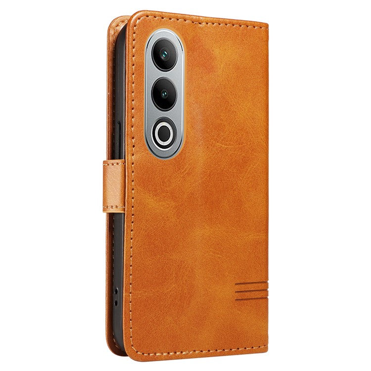 For OnePlus Nord CE4 5G Case T-Shaped Lines PU Leather Wallet Stand Phone Cover - Yellow