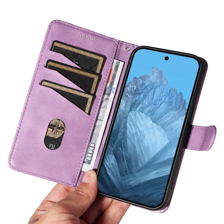 For Google Pixel 9 / 9 Pro Case Leather Book Flip Phone Cover Wallet Stand View - Light Purple