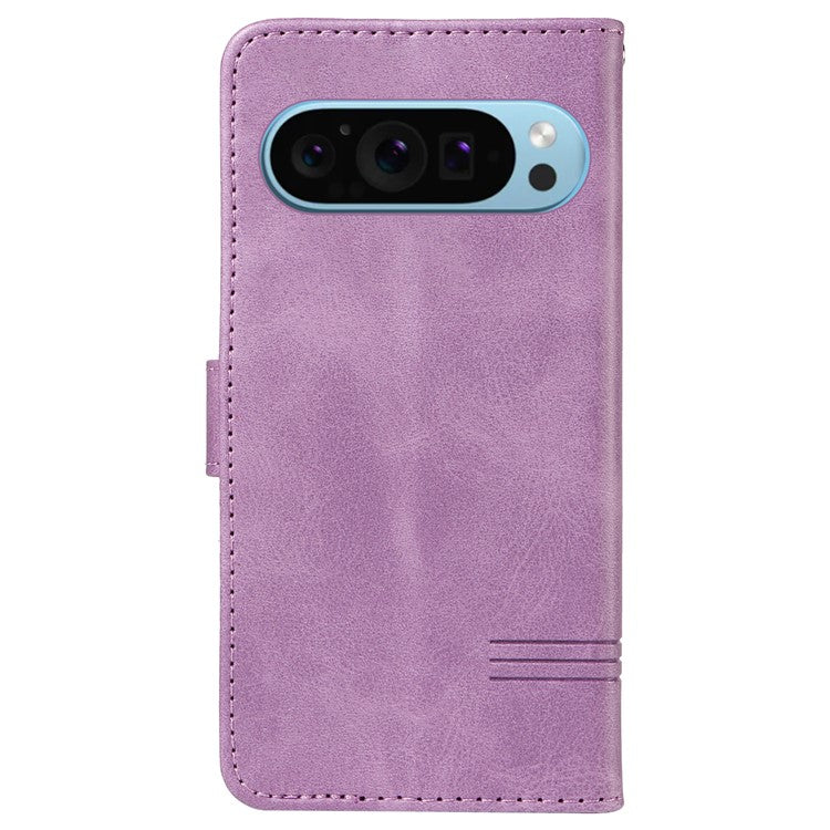 For Google Pixel 9 / 9 Pro Case Leather Book Flip Phone Cover Wallet Stand View - Light Purple