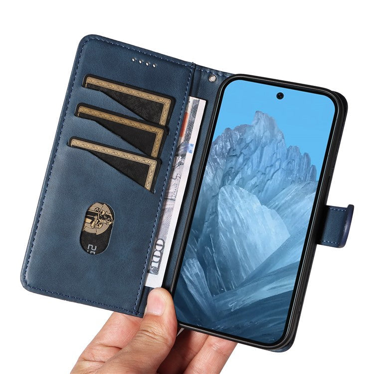 For Google Pixel 9 / 9 Pro Case Leather Book Flip Phone Cover Wallet Stand View - Blue