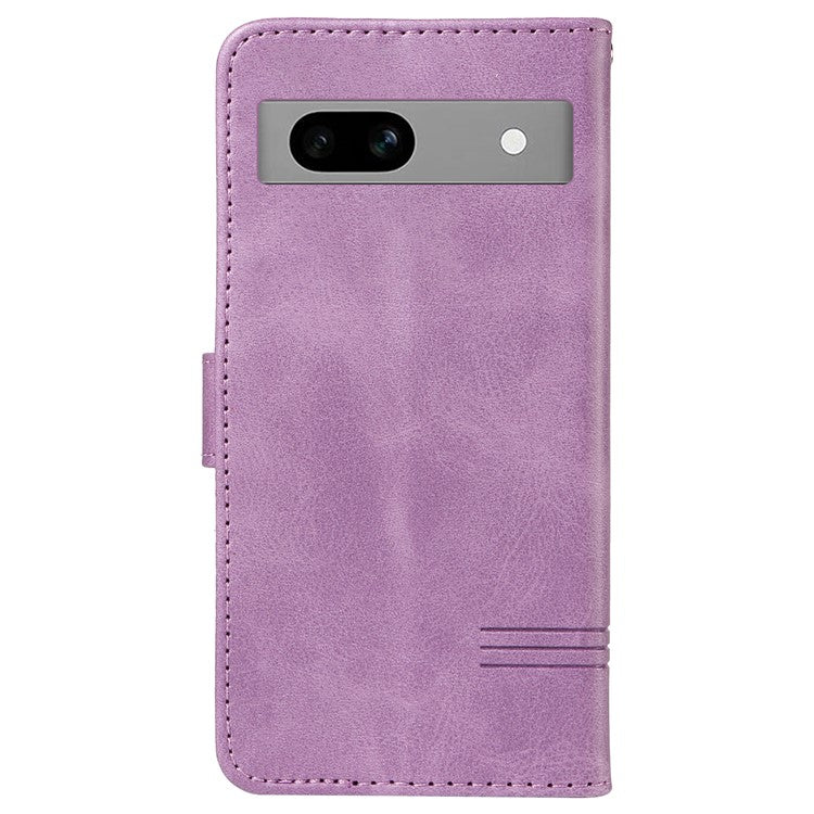 For Google Pixel 7a Case Wallet PU Leather Phone Cover with Stand View - Light Purple