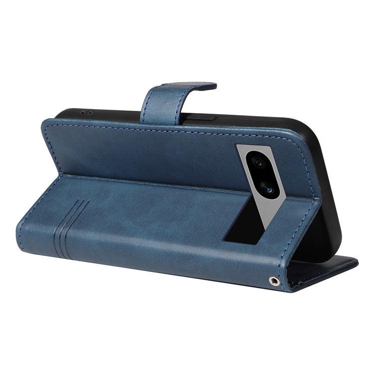 For Google Pixel 7a Case Wallet PU Leather Phone Cover with Stand View - Blue