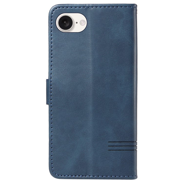 For iPhone 16e Case Wallet Leather Flip Phone Cover with Hand Strap - Blue