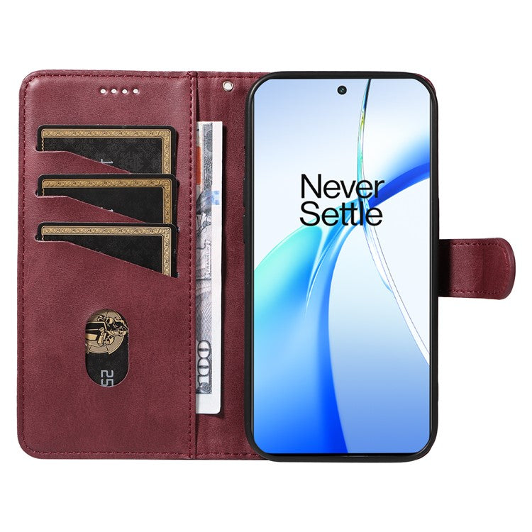 For OnePlus Ace 3V 5G Case Wallet PU Leather Cell Phone Cover Magnetic Closure - Wine Red
