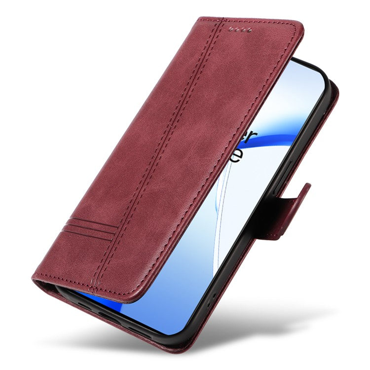 For OnePlus Ace 3V 5G Case Wallet PU Leather Cell Phone Cover Magnetic Closure - Wine Red