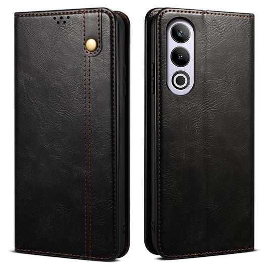 For OnePlus Ace 3V 5G Case Wallet Leather Phone Cover Stand Hidden Magnetic Adsorption - Black