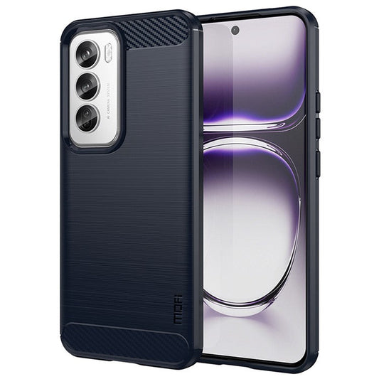 MOFI JK TPU Series-1 For Oppo Reno12 5G (Global) Case Carbon Fiber Texture TPU Soft Phone Cover - Blue