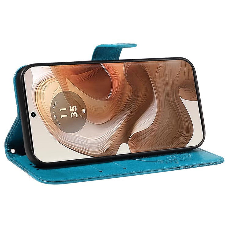 For Motorola Moto X50 Ultra 5G / Edge 50 Ultra 5G Case Butterfly PU Leather Phone Cover Folio Wallet - Blue