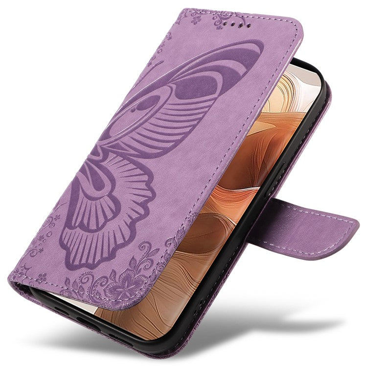 For Motorola Moto X50 Ultra 5G / Edge 50 Ultra 5G Case Butterfly PU Leather Phone Cover Folio Wallet - Light Purple