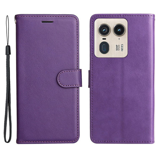 KT Leather Series-2 for Motorola Moto X50 Ultra 5G / Edge 50 Ultra 5G Case Wallet Solid Color Leather Phone Cover - Purple