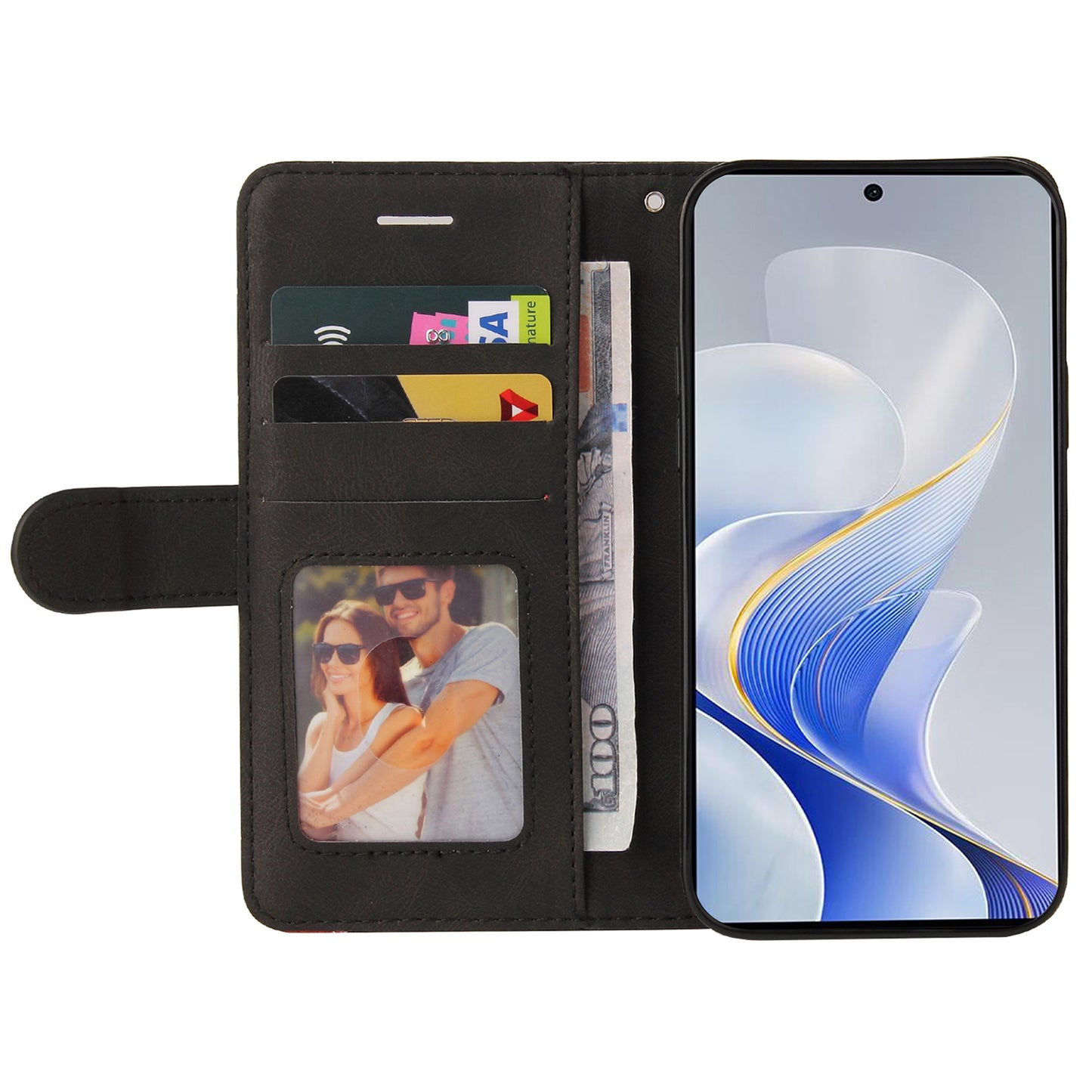 KT Leather Series-1 For vivo S19 5G / V40 5G Case PU Leather Dual Color Phone Cover - Black