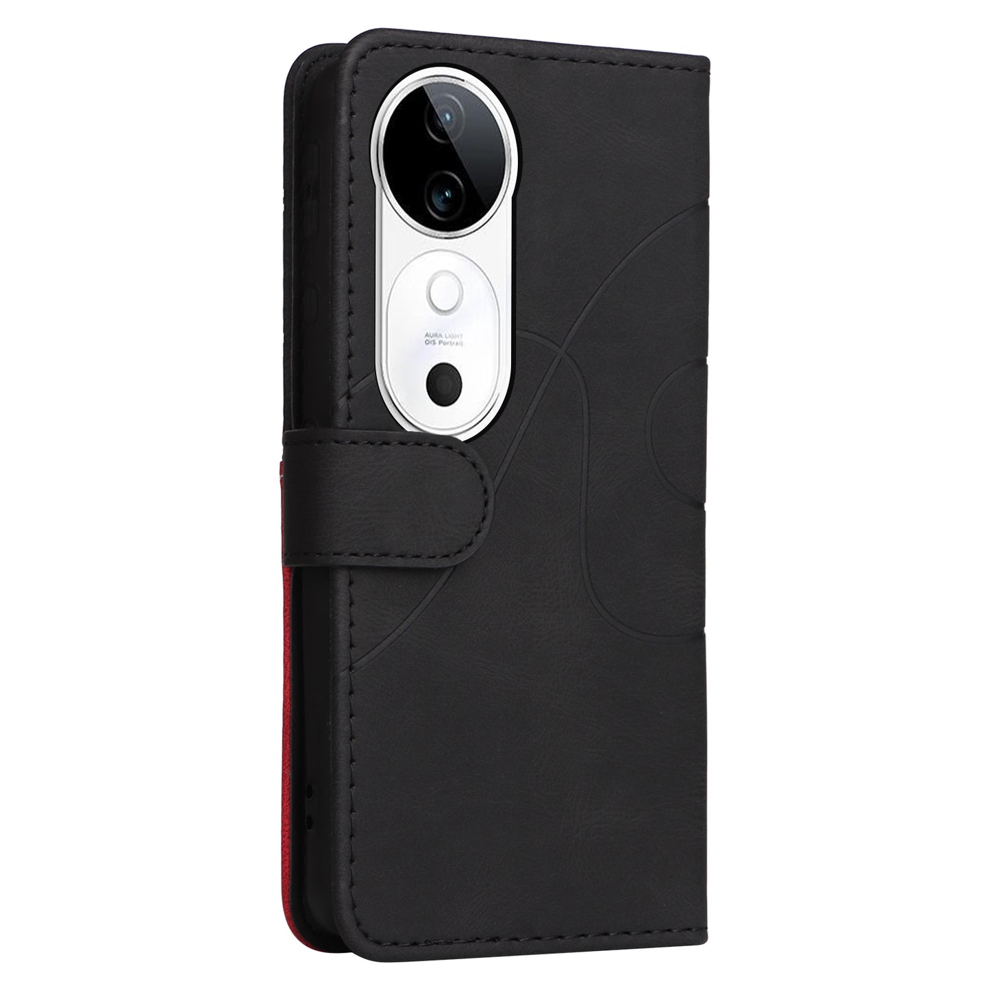 KT Leather Series-1 For vivo S19 5G / V40 5G Case PU Leather Dual Color Phone Cover - Black