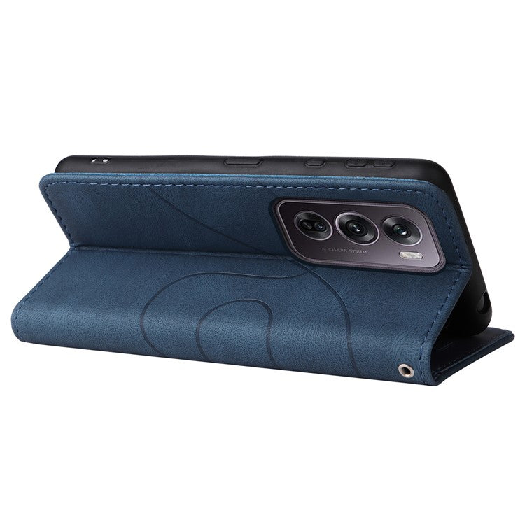 KT Leather Series-1 For Oppo Reno12 Pro 5G (Global) / Reno12 Pro 5G (China) Color Splicing Leather Phone Cover - Blue