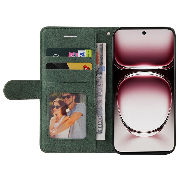 KT Leather Series-1 For Oppo Reno12 Pro 5G (Global) / Reno12 Pro 5G (China) Color Splicing Leather Phone Cover - Green