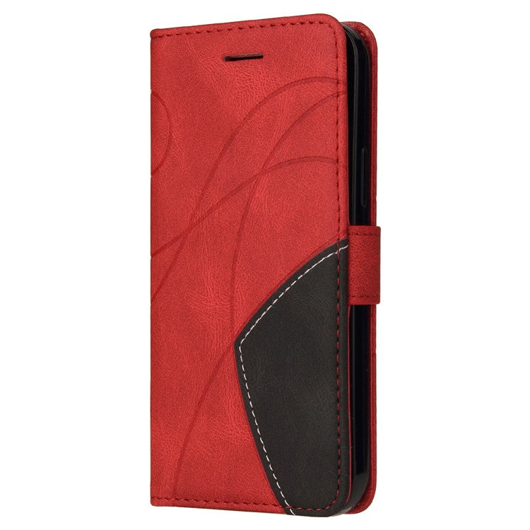 KT Leather Series-1 For Oppo Reno12 Pro 5G (Global) / Reno12 Pro 5G (China) Color Splicing Leather Phone Cover - Red