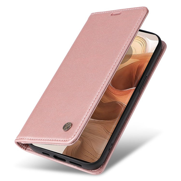 YIKATU YK-001 For Motorola Moto X50 Ultra 5G / Edge 50 Ultra 5G Case Wallet Leather + Matte TPU Phone Cover - Rose Gold