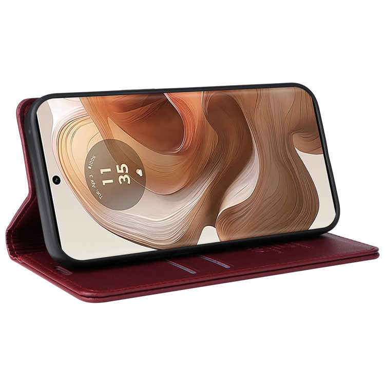 YIKATU YK-001 For Motorola Moto X50 Ultra 5G / Edge 50 Ultra 5G Case Wallet Leather + Matte TPU Phone Cover - Wine Red