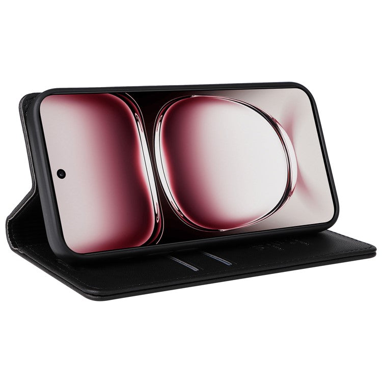 YIKATU YK-001 For Oppo Reno12 5G (Global) Case Wallet Leather Phone Cover Folio Strong Magnetic Closure - Black