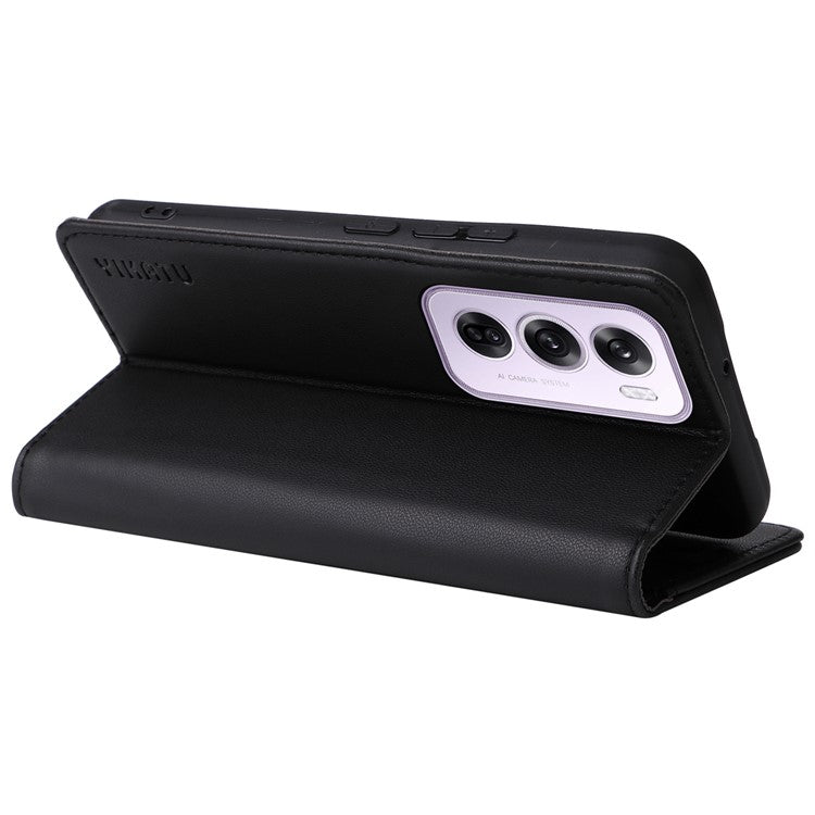 YIKATU YK-001 For Oppo Reno12 Pro 5G (China) / (Global) Case Leather Magnetic Auto-absorbed Phone Cover - Black