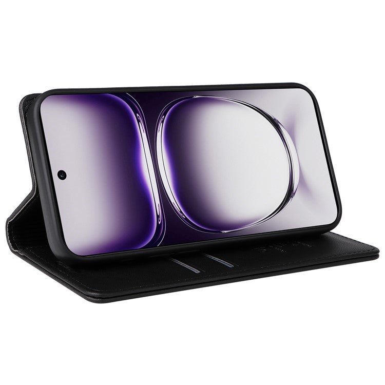 YIKATU YK-001 For Oppo Reno12 Pro 5G (China) / (Global) Case Leather Magnetic Auto-absorbed Phone Cover - Black