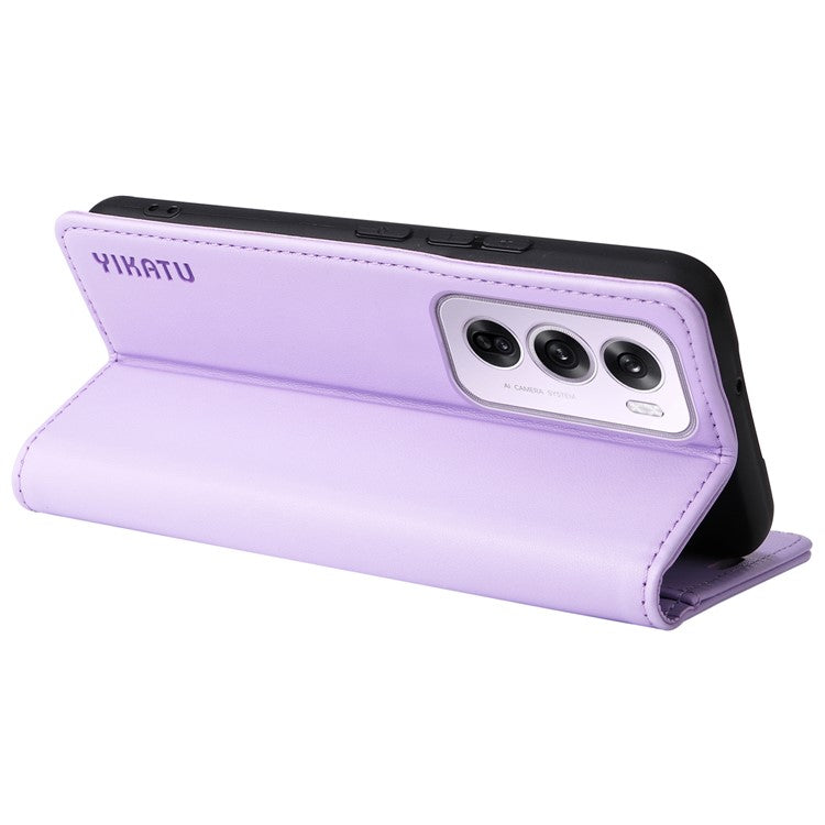 YIKATU YK-001 For Oppo Reno12 Pro 5G (China) / (Global) Case Leather Magnetic Auto-absorbed Phone Cover - Light Purple