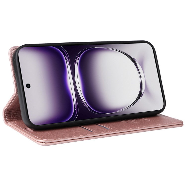 YIKATU YK-001 For Oppo Reno12 Pro 5G (China) / (Global) Case Leather Magnetic Auto-absorbed Phone Cover - Rose Gold