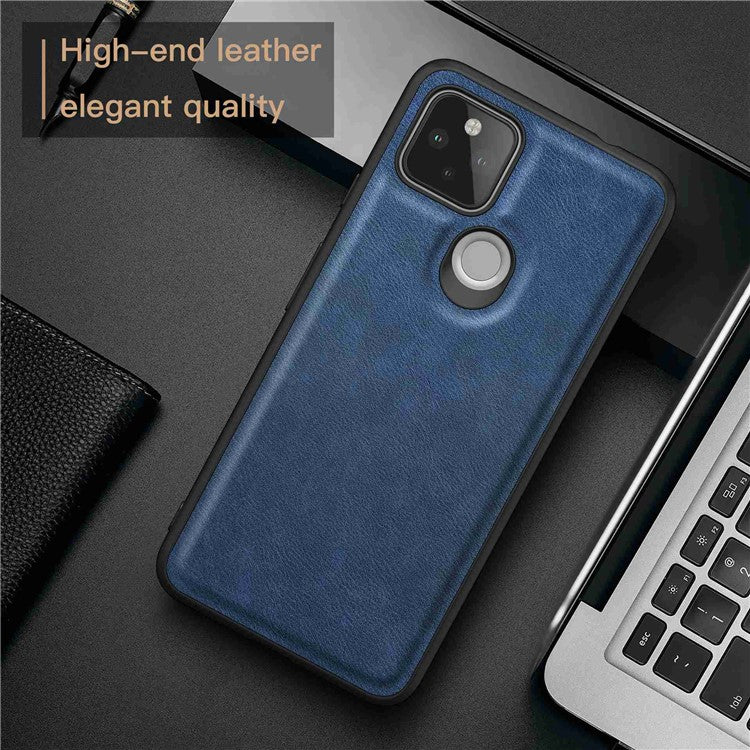 Slim Fit Phone Case for Google Pixel 4a 5G, Retro PU Leather Coated TPU+PC Phone Shell Anti-scratch Cell Phone Cover - Red