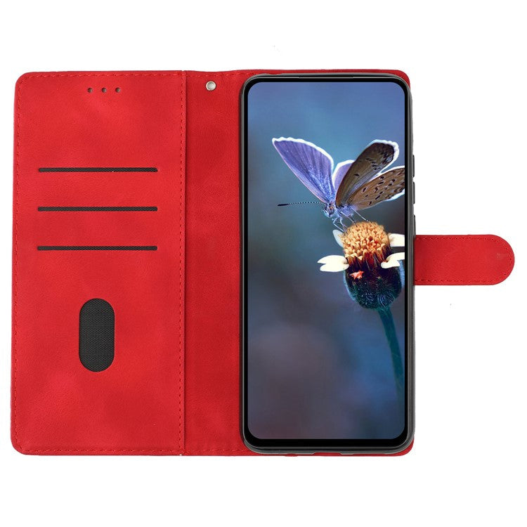 For Samsung Galaxy S24 FE Case PU Leather Flower Imprinted Wallet Protective Cover - Red
