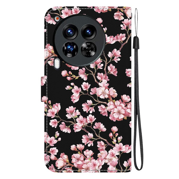 For TECNO Camon 30 Premier 5G Stand Wallet Case Pattern Print Leather Phone Cover - Plum Blossom