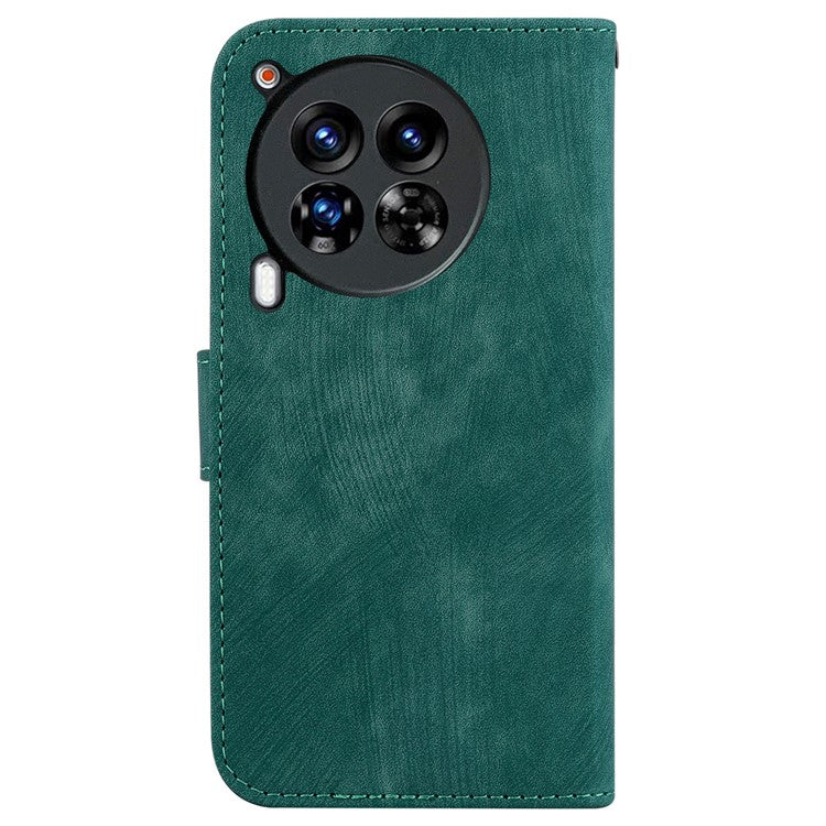 For TECNO Camon 30 Premier 5G Wallet Case Cute Tiger Imprint Leather Phone Cover - Green