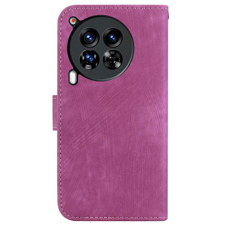 For TECNO Camon 30 Premier 5G Wallet Case Cute Tiger Imprint Leather Phone Cover - Rose