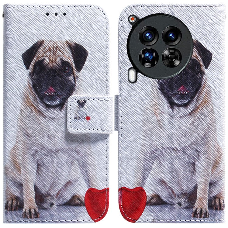 For TECNO Camon 30 Premier 5G Phone Case Pattern Print Anti-Drop PU Leather Flip Wallet Cover - Dog
